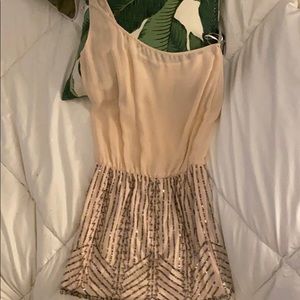 Embroidered chiffon one shoulder dress from Zara